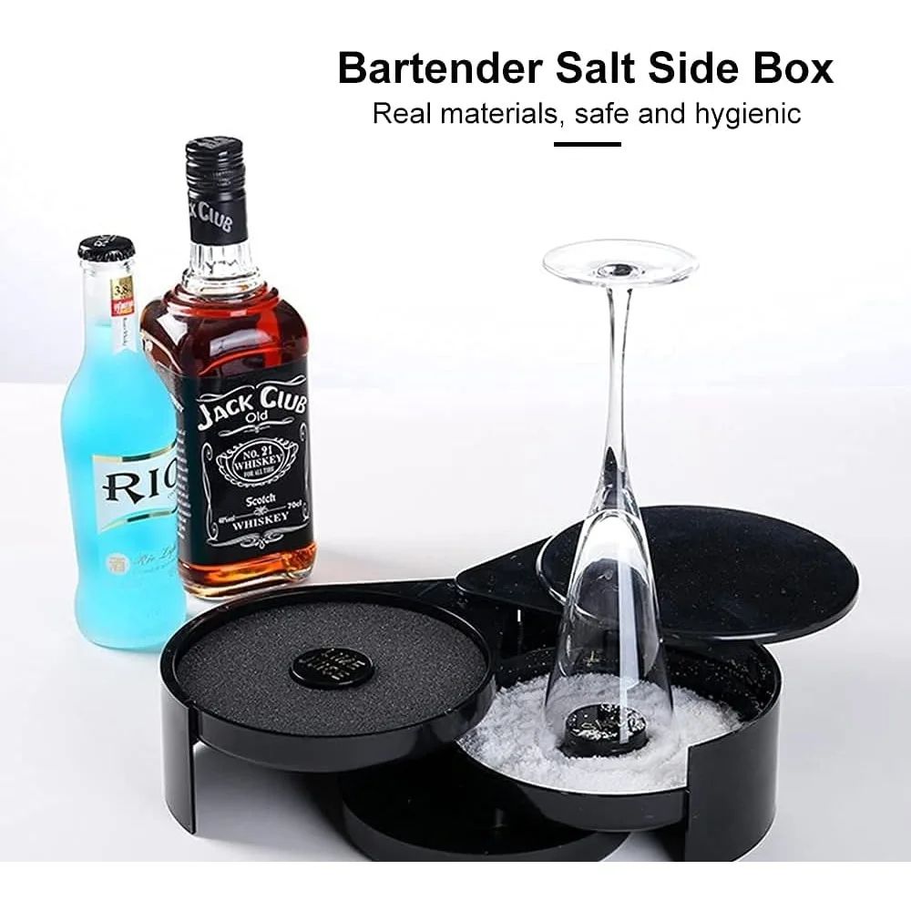 3Layer Rotating Bar Seasoning Station  Premium Cocktail Salt  Sugar Rimmer Box 2