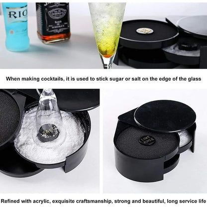 3Layer Rotating Bar Seasoning Station  Premium Cocktail Salt  Sugar Rimmer Box 3