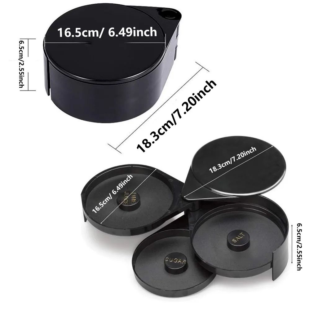 3Layer Rotating Bar Seasoning Station  Premium Cocktail Salt  Sugar Rimmer Box 1