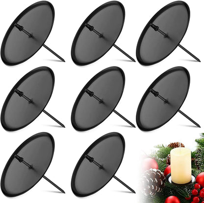 Metal Cone Candle Holders – 6 or 12pcs Advent Calendar & Christmas Wreath Candle Bases Made from Durable Metal