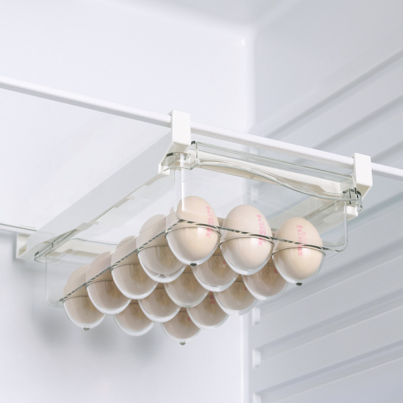 Refrigerator Drawer Style Food Storage Box, Sliding Plastic Cooking Container, Shelf Support, Fruit Packaging Machine