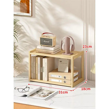Stationery Organizer, Multifunctional Wooden 3-layer Desktop Storage Rack, Office Desk Accessories