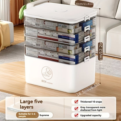 Portable Medicine Box Large Capacity Home First Aid Kit MultiLayer Drug Storage Case 8