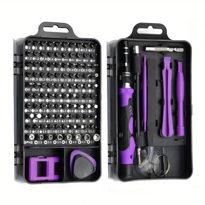 Multi-Functional Purple Precision Screwdriver Tool Set for Mobile Phones, Computers, Watches, Belts