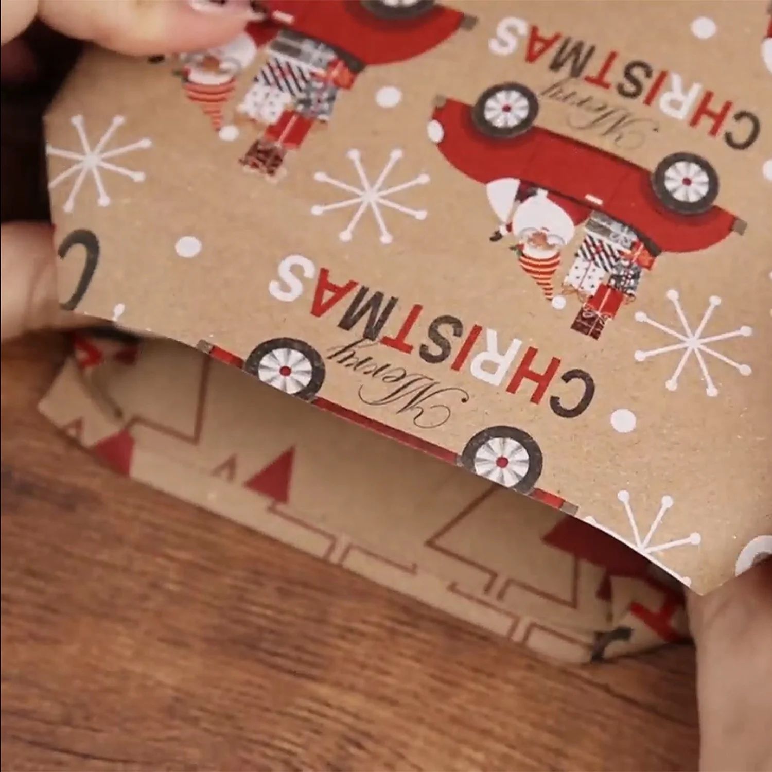 Festive Santa Merry Christmas Wrapping Paper Roll  Vintage Craft Paper For Gift Wrapping  Holiday P 5