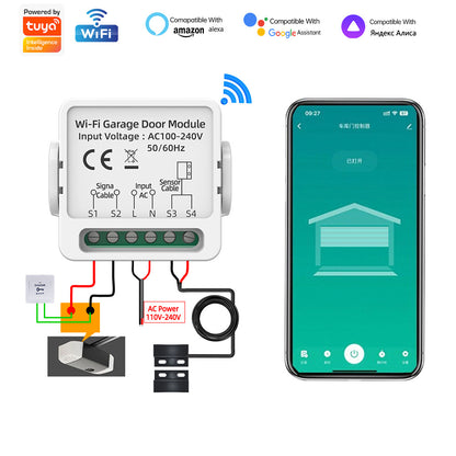 Smart Life Garage Door Opener Controller With Dry Contact Switches For Smart Home Security And Alar 2
