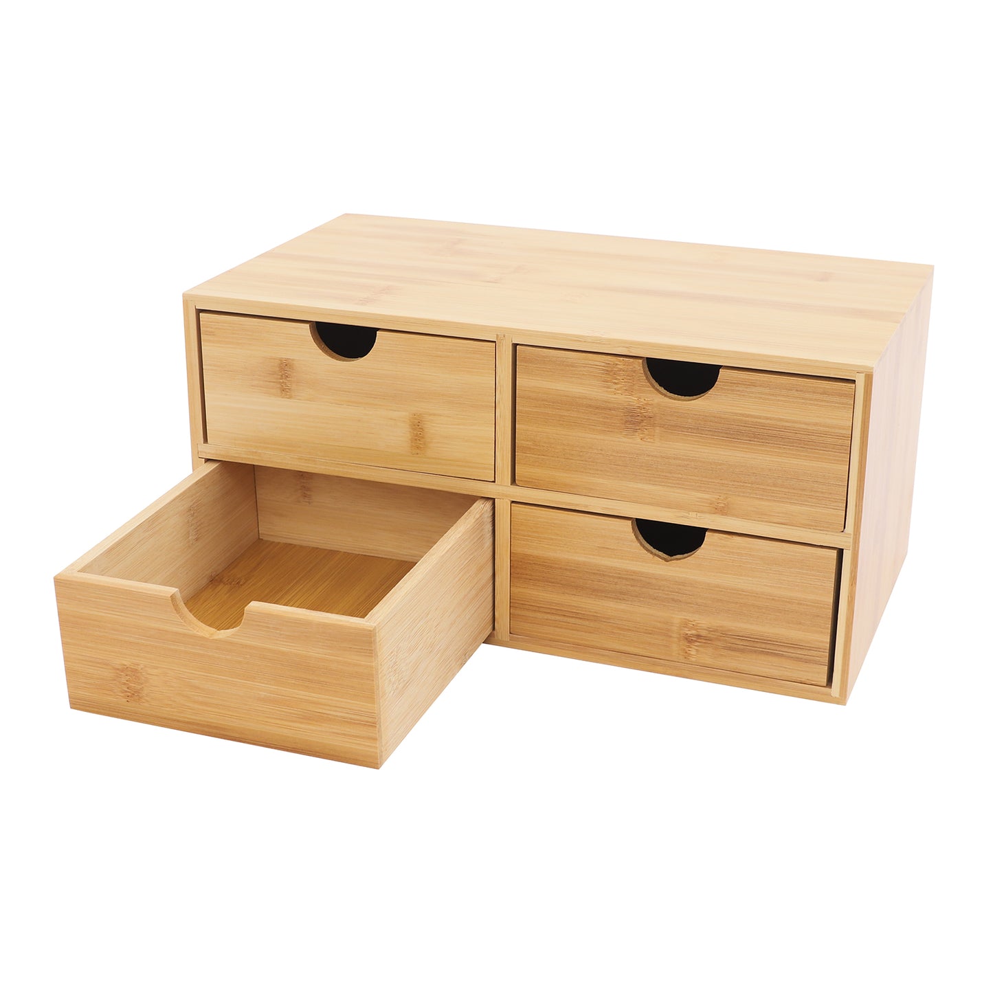 Wood Office Desk Storage Bamboo Organizer For Makeup Stationery Minimalist Home Decor 1