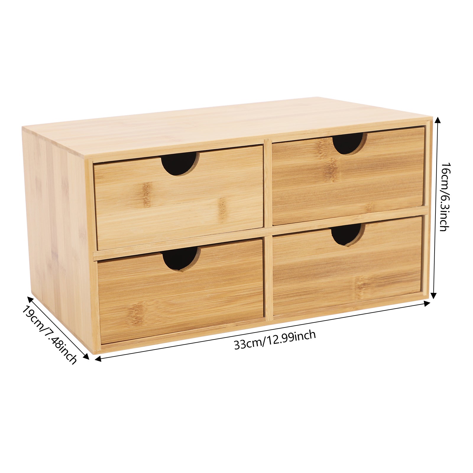 Wood Office Desk Storage Bamboo Organizer For Makeup Stationery Minimalist Home Decor 2