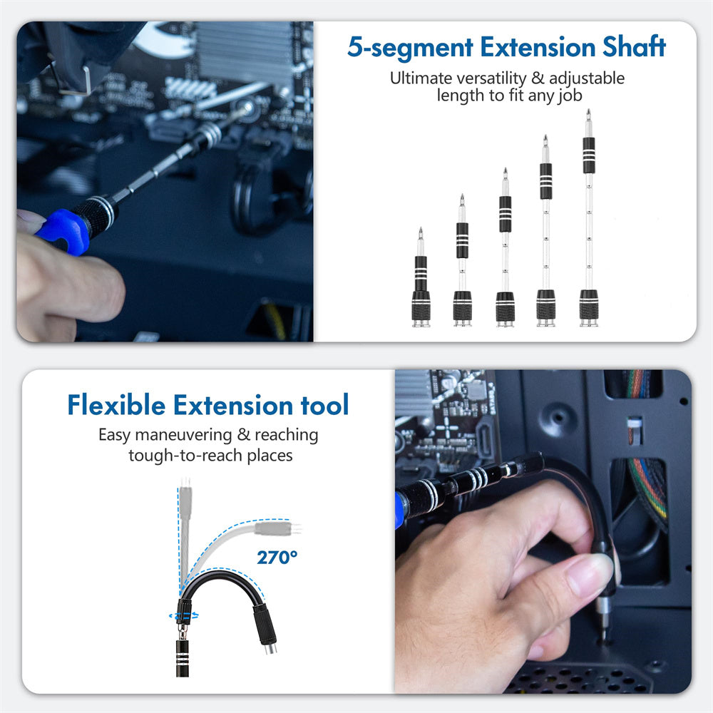 Magnetic Precision Screwdriver Set With Flexible Shaft Torx  Phillips Bits For IPhone And Xiaomi De 3