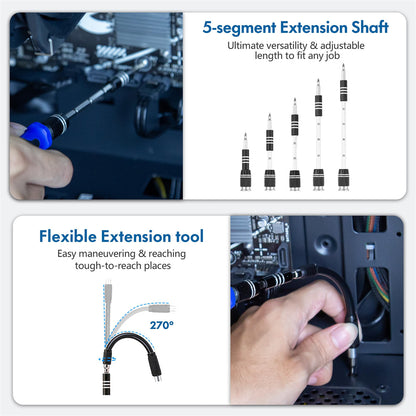 Magnetic Precision Screwdriver Set With Flexible Shaft Torx  Phillips Bits For IPhone And Xiaomi De 3
