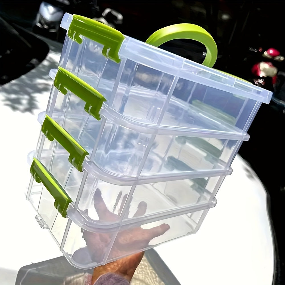 Transparent Plastic Storage Box, Partitoned Drawer Storage Box, Building Block Storage Box, Portable Storage Box