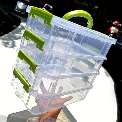 Transparent Plastic Storage Box, Partitoned Drawer Storage Box, Building Block Storage Box, Portable Storage Box