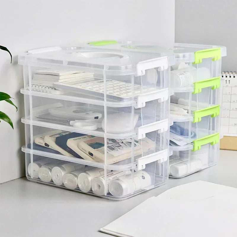 Transparent Plastic Storage Box, Partitoned Drawer Storage Box, Building Block Storage Box, Portable Storage Box