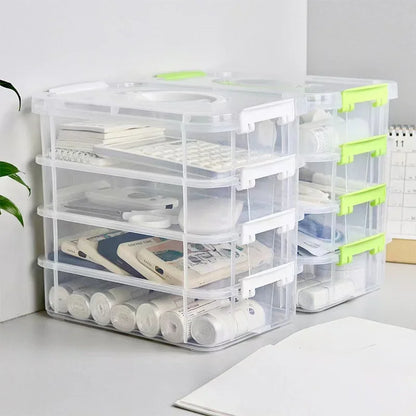 Transparent Plastic Storage Box, Partitoned Drawer Storage Box, Building Block Storage Box, Portable Storage Box