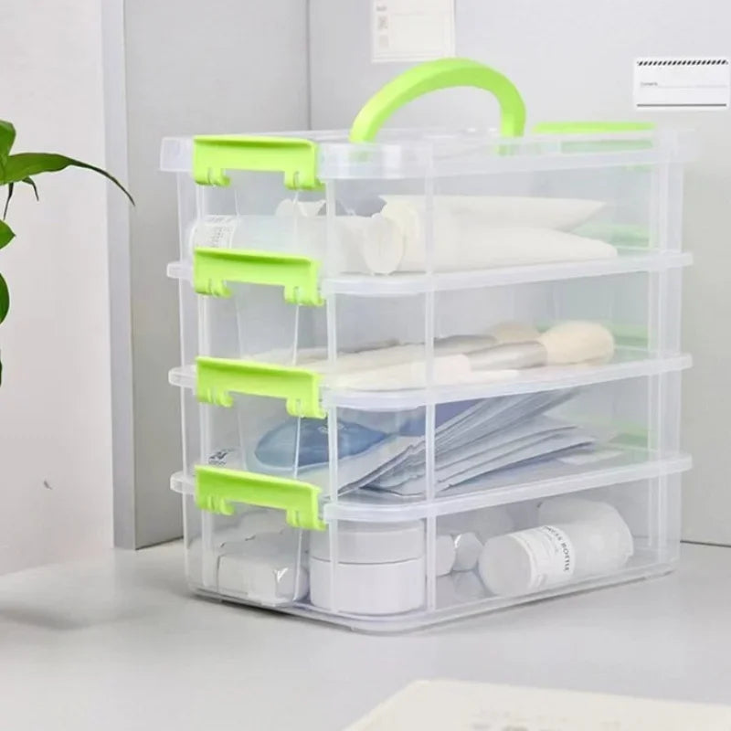 Transparent Plastic Storage Box, Partitoned Drawer Storage Box, Building Block Storage Box, Portable Storage Box