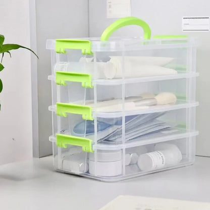 Transparent Plastic Storage Box, Partitoned Drawer Storage Box, Building Block Storage Box, Portable Storage Box