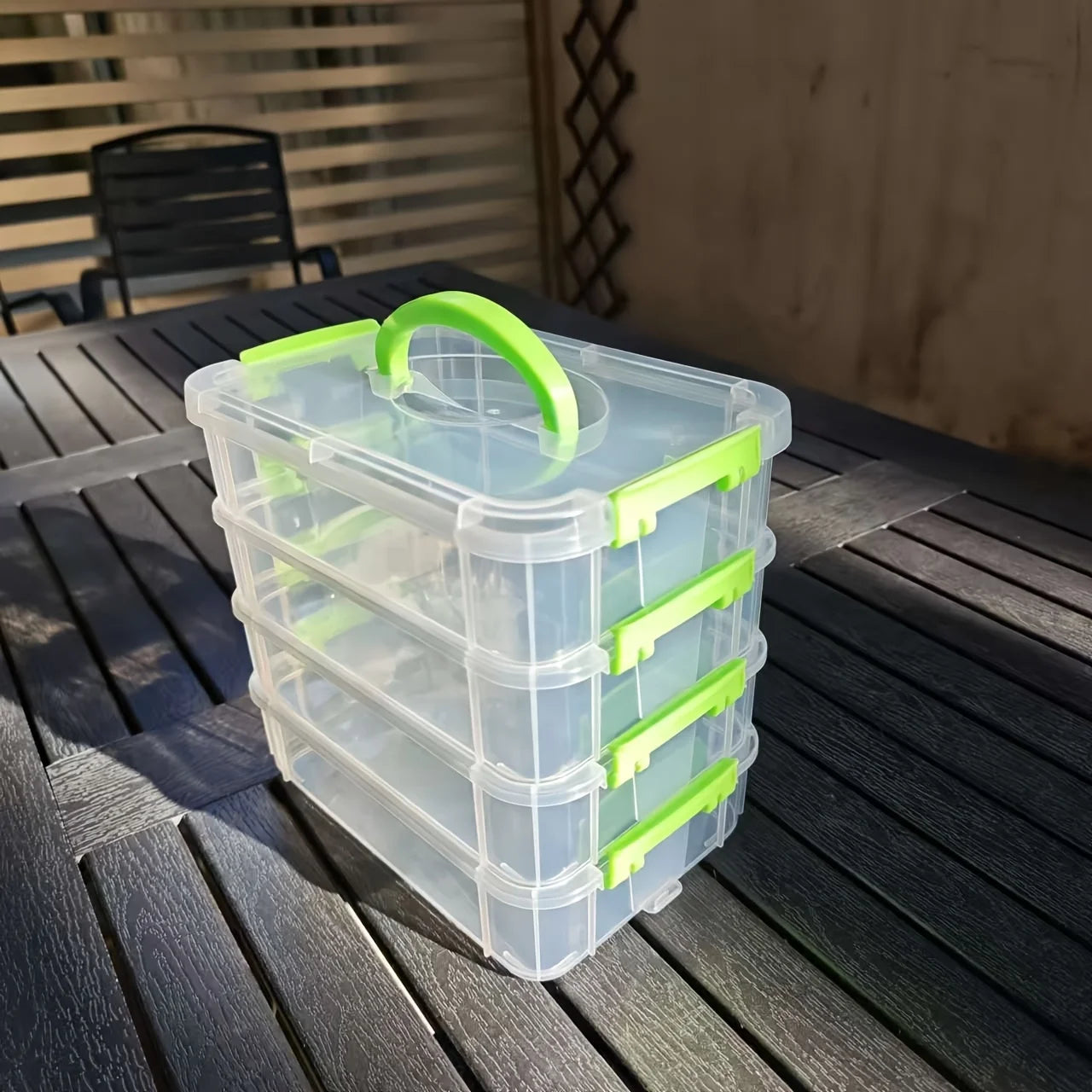 Transparent Plastic Storage Box, Partitoned Drawer Storage Box, Building Block Storage Box, Portable Storage Box