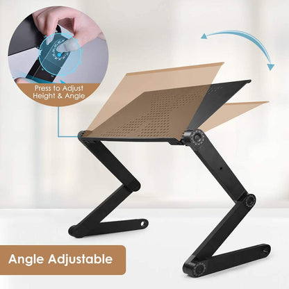 Foldable Adjustable Laptop Stand Aluminum Laptop Desk With Large Cooling Fan  Mouse Pad For Bed Sof 5