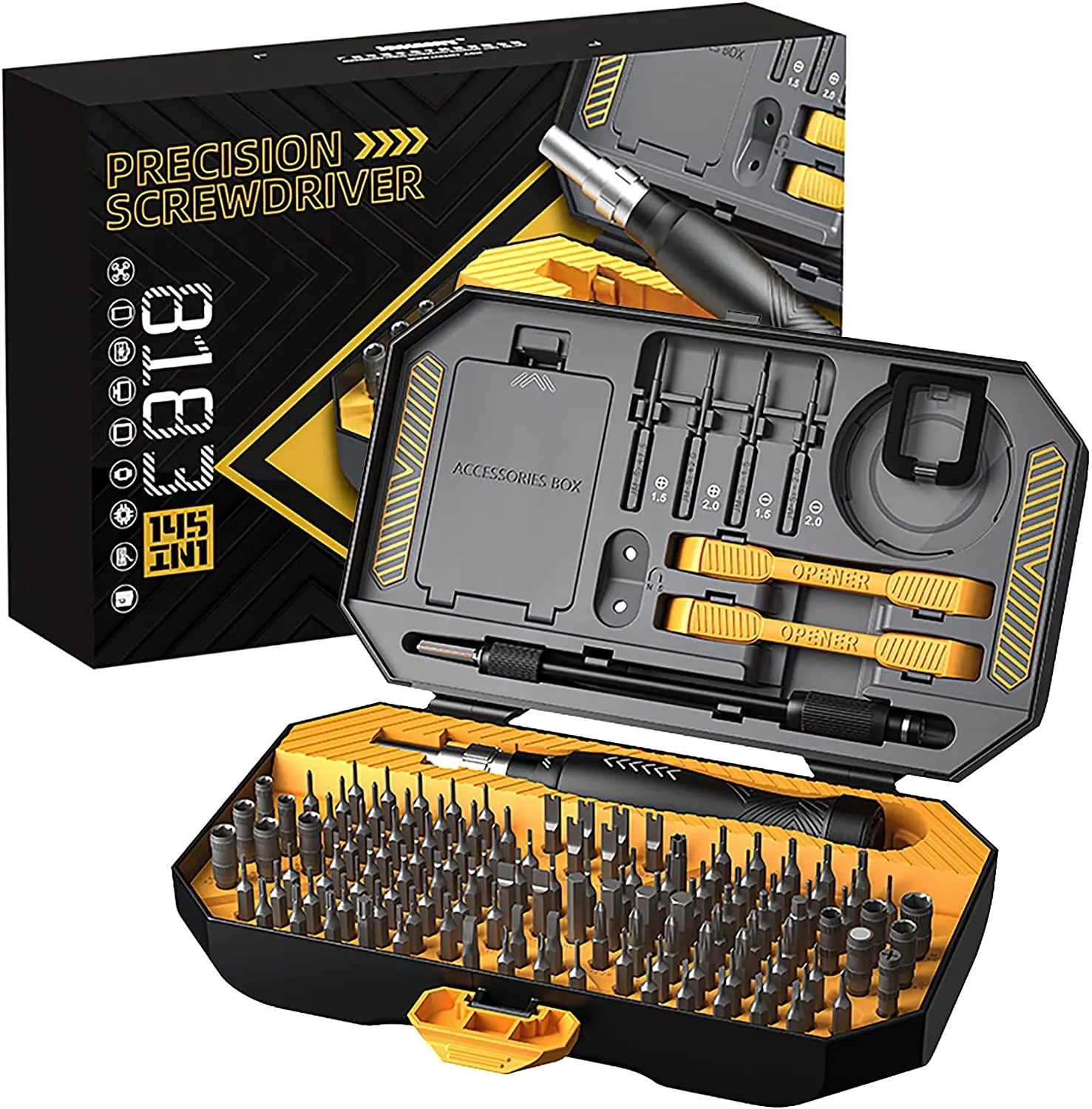 Professional Electronics Repair Hand Tool Kit, Precision Screwdriver Set with Magnetic Bits