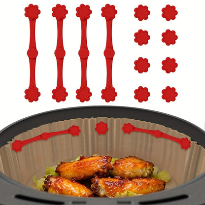 Silicone Air Fryer Handle Magnets – 2 Sets Small Flower Design Safety Fix for Red-Handle Air Fryers, Space-Saving & Heat