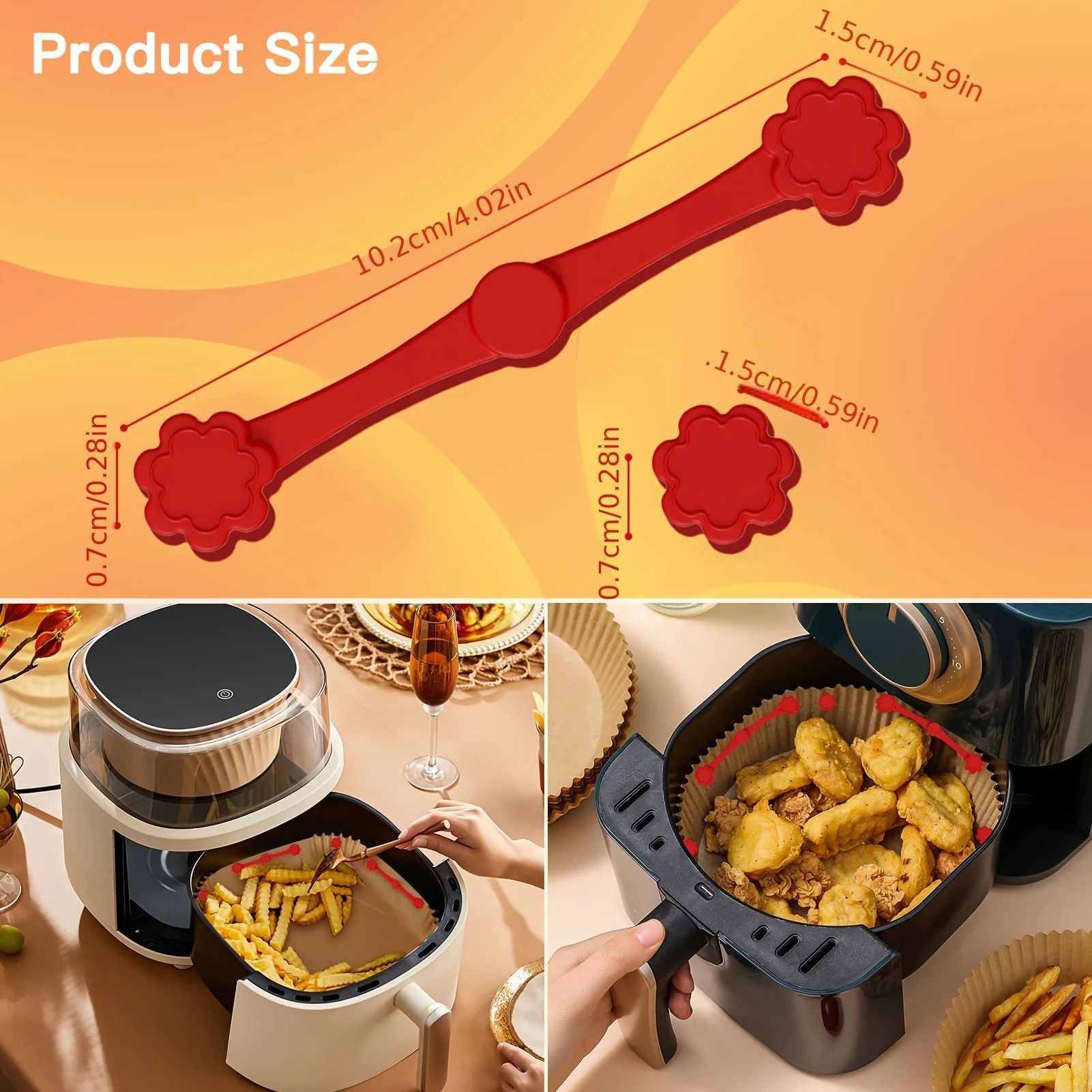 Silicone Air Fryer Handle Magnets  2 Sets Small Flower Design Safety Fix For RedHandle Air Fryers S 2