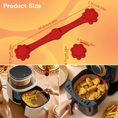 Silicone Air Fryer Handle Magnets  2 Sets Small Flower Design Safety Fix For RedHandle Air Fryers S 2