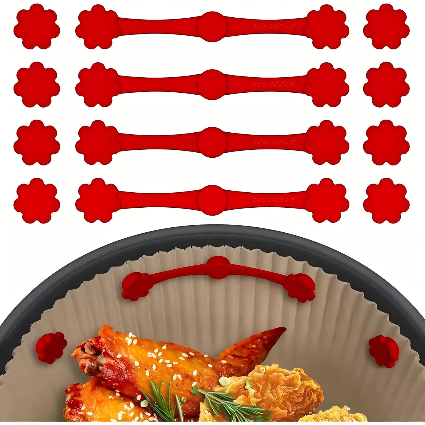 Silicone Air Fryer Handle Magnets  2 Sets Small Flower Design Safety Fix For RedHandle Air Fryers S 3