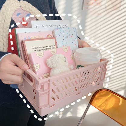 Cute Plastic Foldable Stationary Holder Stackable Desk Organizer Office Storage For Students 1