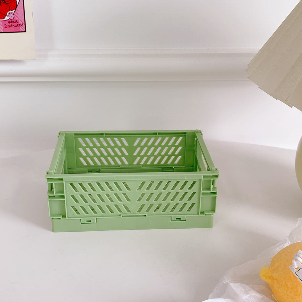 Cute Plastic Foldable Stationary Holder Stackable Desk Organizer Office Storage For Students 7