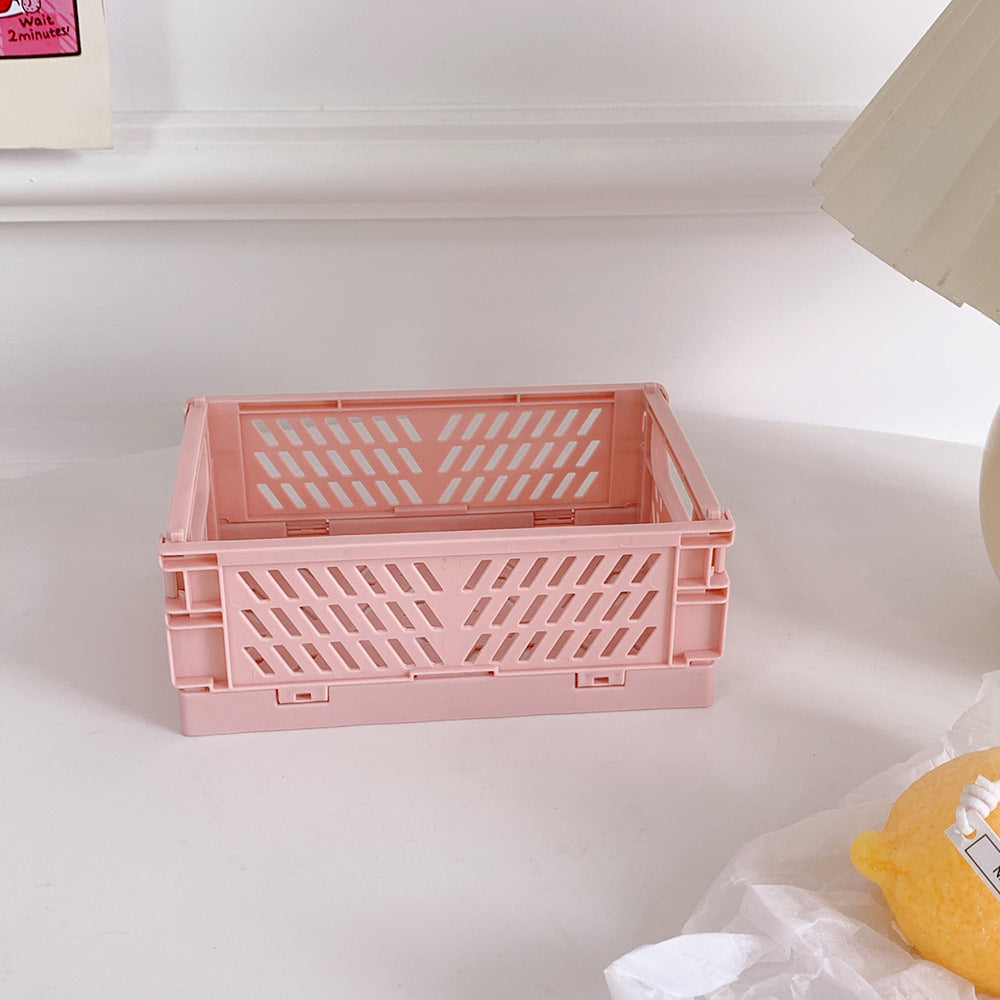 Cute Plastic Foldable Stationary Holder Stackable Desk Organizer Office Storage For Students 9