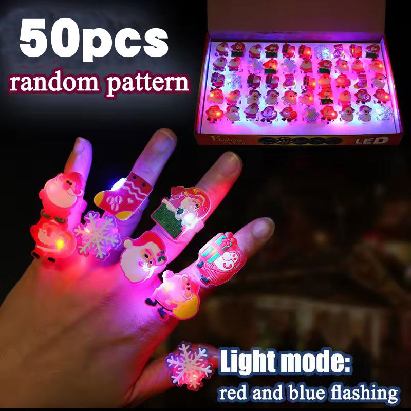 LED Christmas Flashing Ring Light Up Toy Rings Party Light Up Christmas LED Flashing Rings