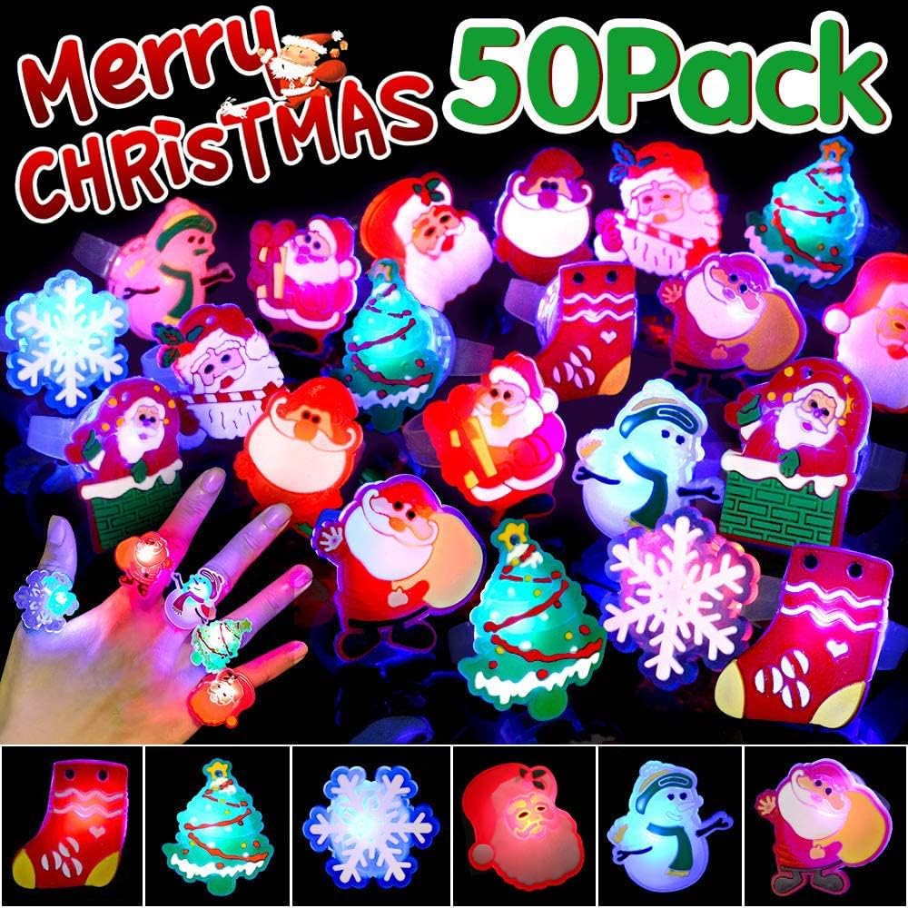 LED Christmas Flashing Ring Light Up Toy Rings Party Light Up Christmas LED Flashing Rings