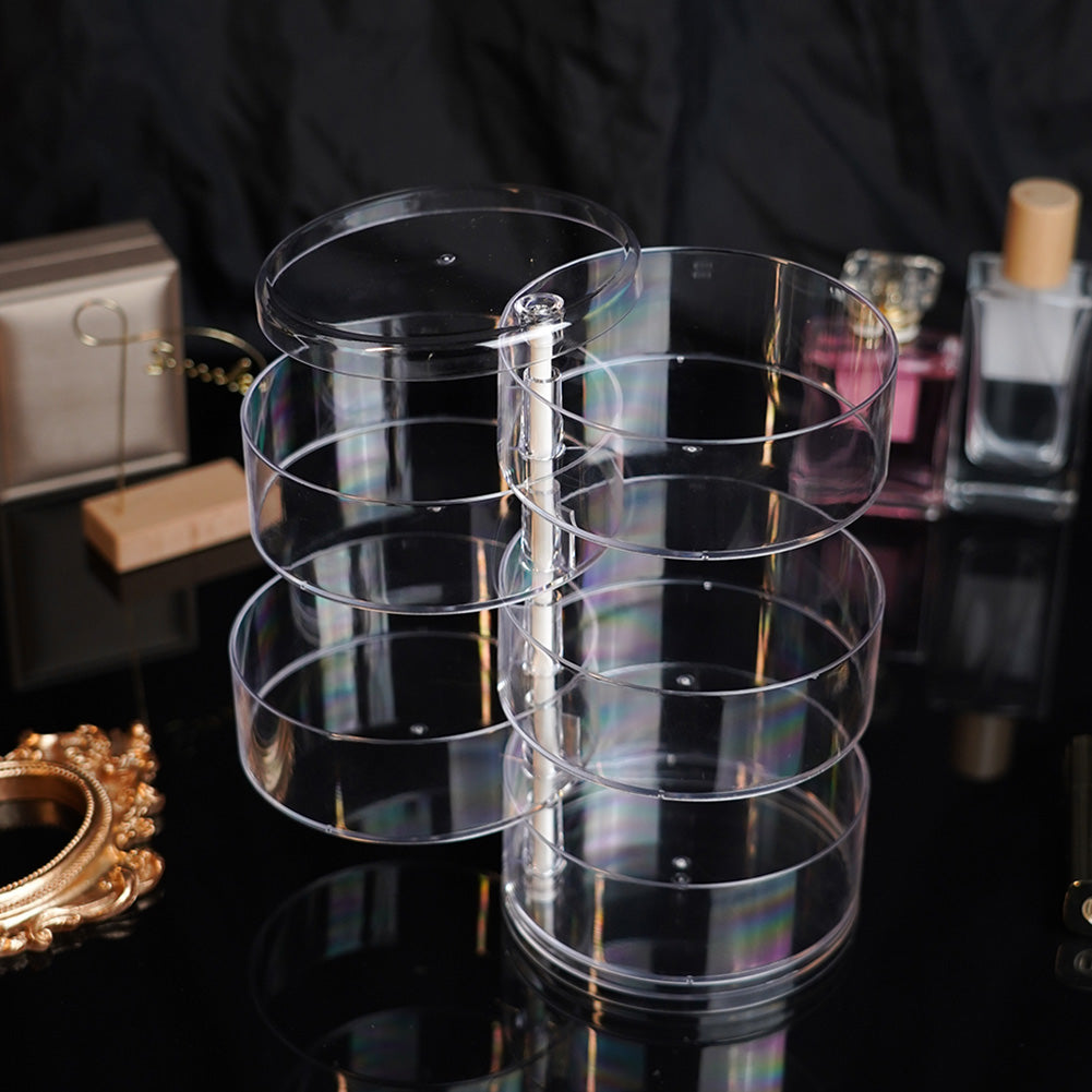 Rotating Jewelry Storage Box Makeup Storage Rack Bracelet Earring Organizer Rotating Plastic Displa