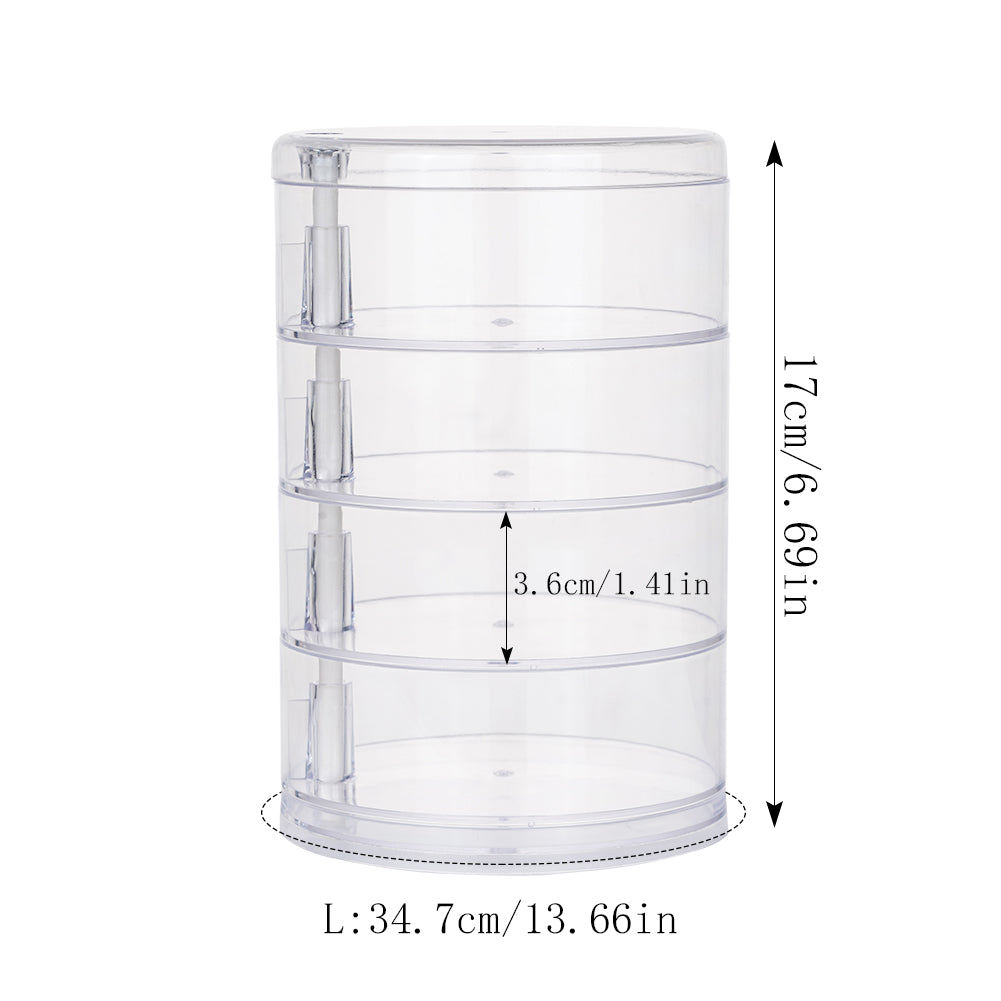 Rotating Jewelry Storage Box Makeup Storage Rack Bracelet Earring Organizer Rotating Plastic Displa