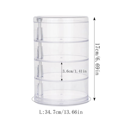 Rotating Jewelry Storage Box Makeup Storage Rack Bracelet Earring Organizer Rotating Plastic Displa