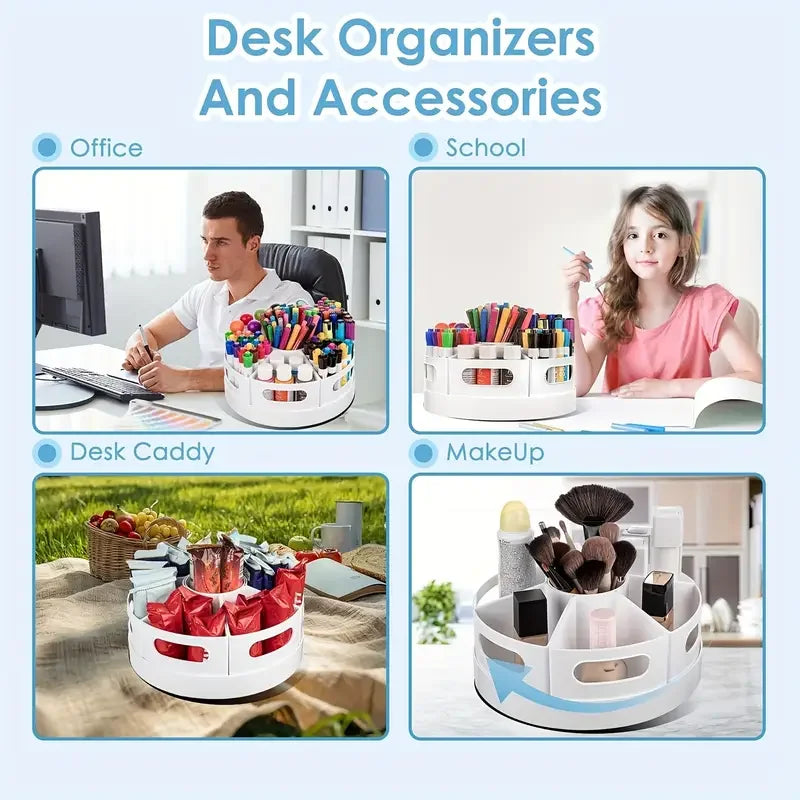 MultiPen Holder Desk Organizer With 7 Removable Bins Office Stationery Pencil Holder For School Des 3