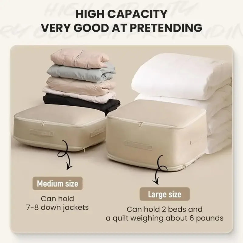 Self Compression Organizer Duvet Storage Bag Large Capacity Heavy Duty Moving Bags Self Compression 2