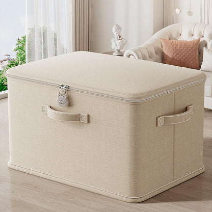 Lockable Storage Box, Odor Proof Stackable Container with Handle, Washable Shelf Baskets for Clothing, Blankets, Toys