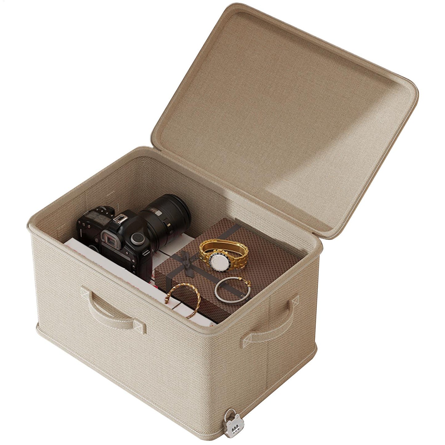 Lockable Storage Box Odor Proof Stackable Container With Handle Washable Shelf Baskets For Clothing 1