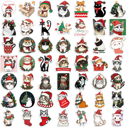 Aesthetic Christmas Cat Stickers Pack For Scrapbook Toy Diary Kids Laptop Graffiti Decoration 3
