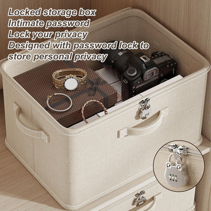 Lockable Storage Box Odor Proof Stackable Container With Handle Washable Shelf Baskets For Clothing 5