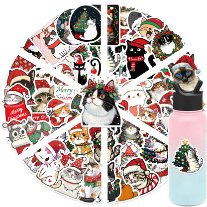 Aesthetic Christmas Cat Stickers Pack For Scrapbook Toy Diary Kids Laptop Graffiti Decoration 5