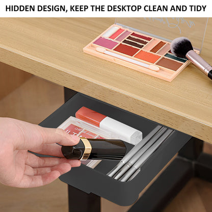 Under Desk Drawer Storage Box Self Stick Pencil Tray Sundries Organizer Holder For Stationery Home  2