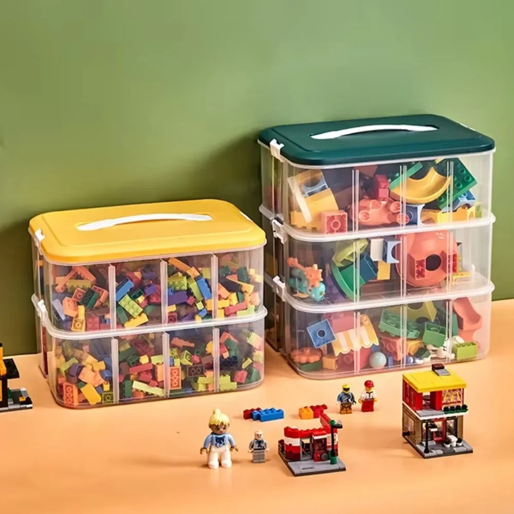 Stackable Building Block Storage Box Transparent Plastic Storage Boxes Dustproof Moistureproof Kids 1