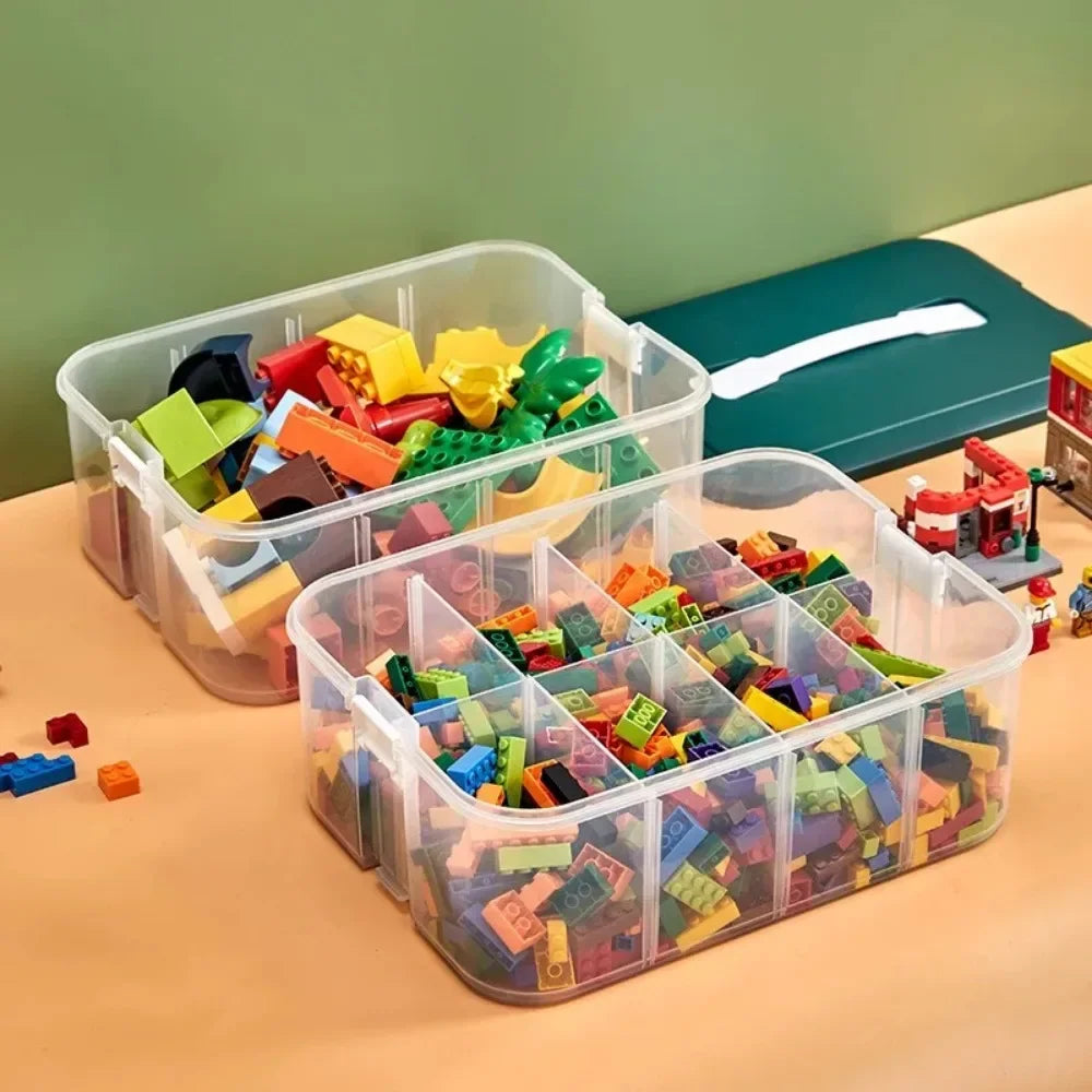 Stackable Building Block Storage Box Transparent Plastic Storage Boxes Dustproof Moistureproof Kids 2