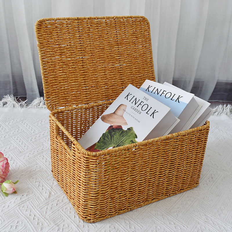 Rattan Woven Oversized Storage Box Large Capacity Household Box Sorting Clothes Quilts Dormitory La 1