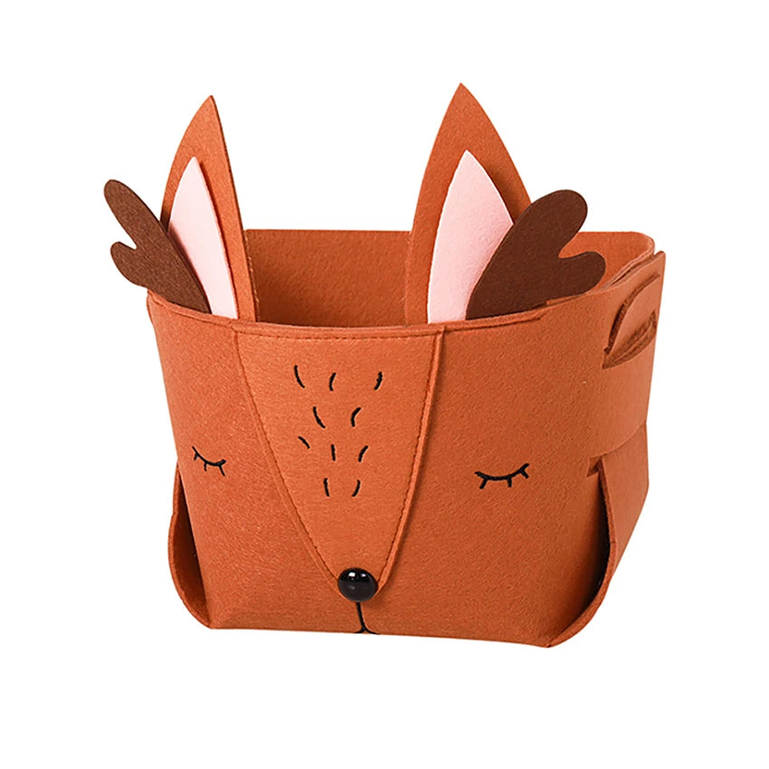 Cute Cartoon Animal DIY Storage Box Felt Fabric Foldable Storage Basket For Nursery Toys Organizers 9