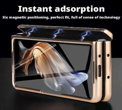 Genuine Leather Magnetic Protective Case for Samsung Z Fold Series
