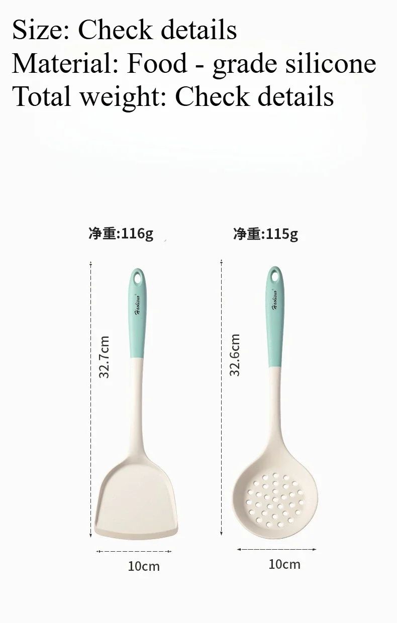Modern Silicone Handle Kitchenware Spatula  Colander  Minimalist NonStick Cooking  Baking Tools 6