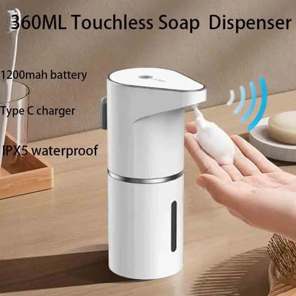 Automatic Touchless Foaming Soap Dispenser – 350ml USB Rechargeable Electric Dispenser with 4-Level Adjustable Foam